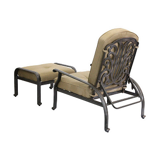 Шезлонг Вишневый Садъ Классик с пуфом, садовая мебель