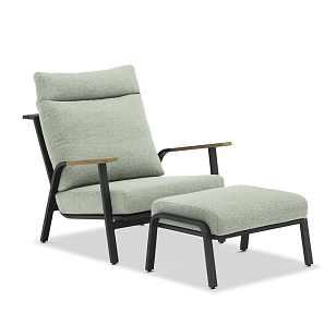 Комплект из кресла и пуфа Brafritid Malmo антрацит, мята, садовая мебель