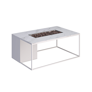 Стол-камин Kaminex Лаки Белый, уличное оборудование