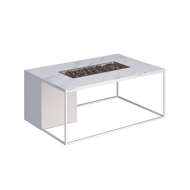 Стол-камин Kaminex Лаки Белый 