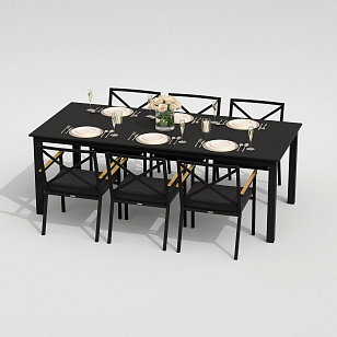 Обеденная группа Ideal Patio Dolla Festa 220 Цвет: карбон, антрацит, садовая мебель