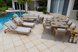 Шезлонг деревянный с матрасом Tagliamento Rimini , садовая мебель