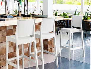 Стул барный Siesta Contract Maya Bar 75 Цвет: белый, садовая мебель