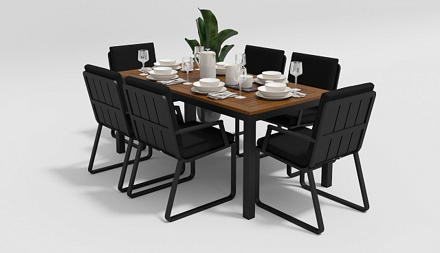 Стол обеденный Gardenini Bella 220 Цвет: Темно-серый 