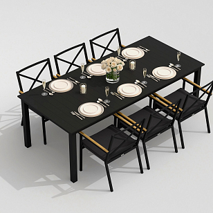 Обеденная группа Ideal Patio Dolla Festa 220 Цвет: карбон, антрацит, садовая мебель