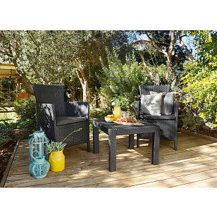 Лаунж зона Keter Rosario balcony set графит, садовая мебель