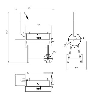 Дровяной гриль-коптильня Hunter Smoker, Light для приготовления пищи Дровяной гриль-коптильня Hunter Smoker, Light для сада