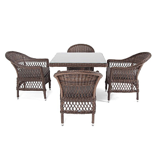 Обеденная группа 4SIS Сицилия, цвет коричневый, садовая мебель