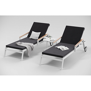 Шезлонг Gardenini Sogno S Белый / Антрацит, садовая мебель