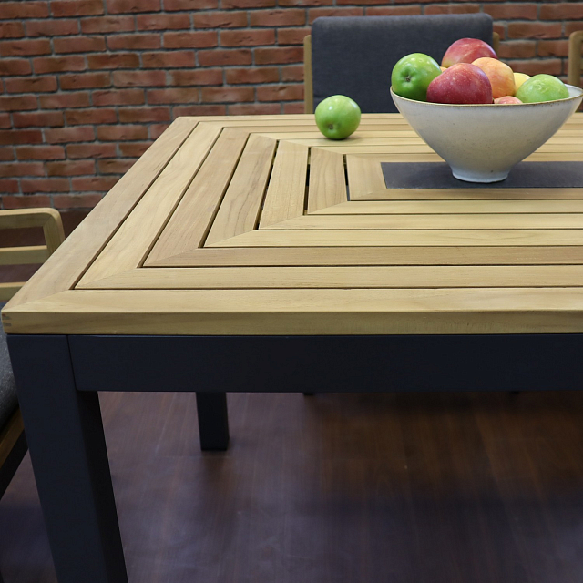 Стол Ideal Patio Egmont 220 Цвет: темно-серый, натуральный 