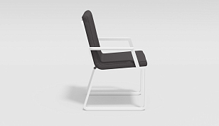 Обеденная зона Gardenini Voglie 180 Белый / Антрацит со стульями Voglie Armrest, садовая мебель