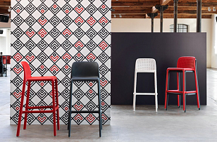 Стул барный Nardi Faro Цвет: красный, садовая мебель