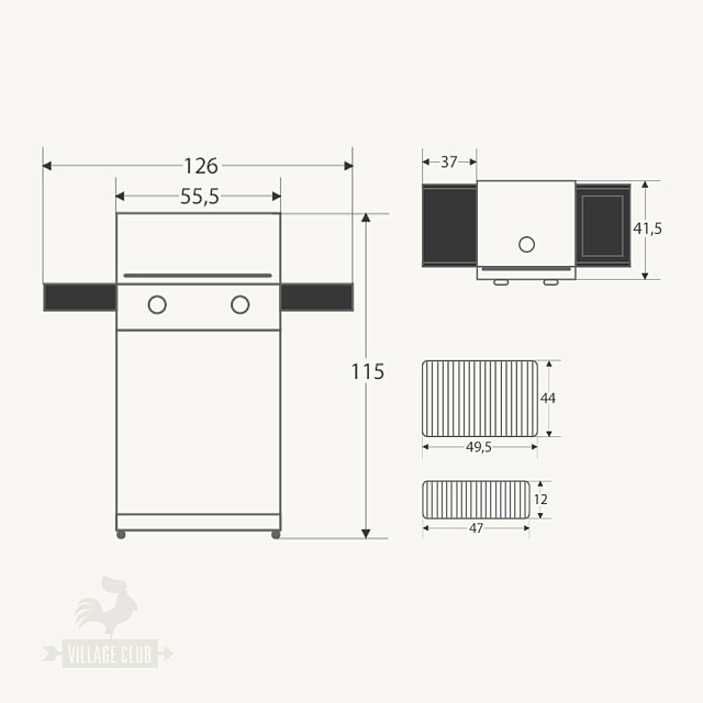 гриль газовый weber spirit e-210 original, черный
