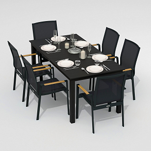 Обеденная группа Ideal Patio Dolla Sola 180 Цвет: карбон, серый, садовая мебель