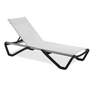 Шезлонг-лежак Papataya Wave Цвет: антрацит, садовая мебель