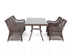 Обеденная группа 4SIS Катания на 4 персоны, цвет коричневый, садовая мебель