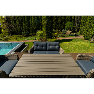 Лаунж зона Lite Venezia (2-местный диван, стол, 2 кресла) Цвет: коричневый, садовая мебель