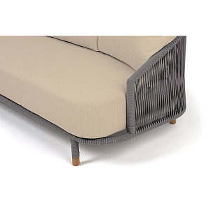 Диван 4SIS Верона 3-местный, каркас светло-серый муар, роуп светло-серый, ткань Mossle светло-бежевая, садовая мебель