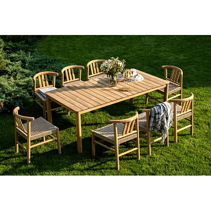 Обеденная группа из тика Joygarden Bungalow для дачи Обеденная группа из тика Joygarden Bungalow, садовая мебель