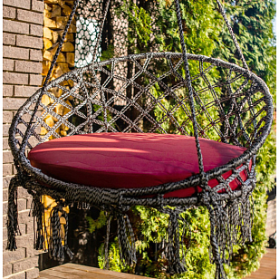 Подвесное кресло Lite Aruba (без каркаса) серебристо-черное, садовая мебель