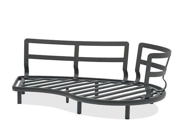 Лаунж зона (диван и овальный столик) Brafritid Gotland антрацит/серый, алюминий 