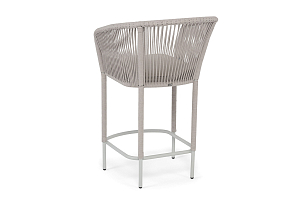 Стул барный 4SIS Марсель, каркас светло-серый, роуп бежевый, ткань Mossle бежевая, садовая мебель