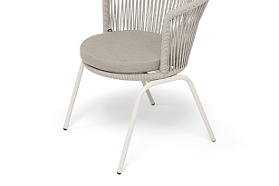 Стул 4SIS Люксембург, каркас RAL1013 муар, роуп бежевый, ткань бежевая, садовая мебель