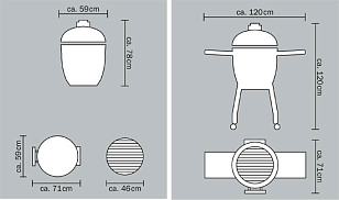 Керамический гриль Monolith Junior Black 2.0