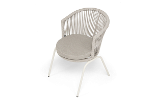 Стул 4SIS Люксембург, каркас RAL1013 муар, роуп бежевый, ткань бежевая, садовая мебель