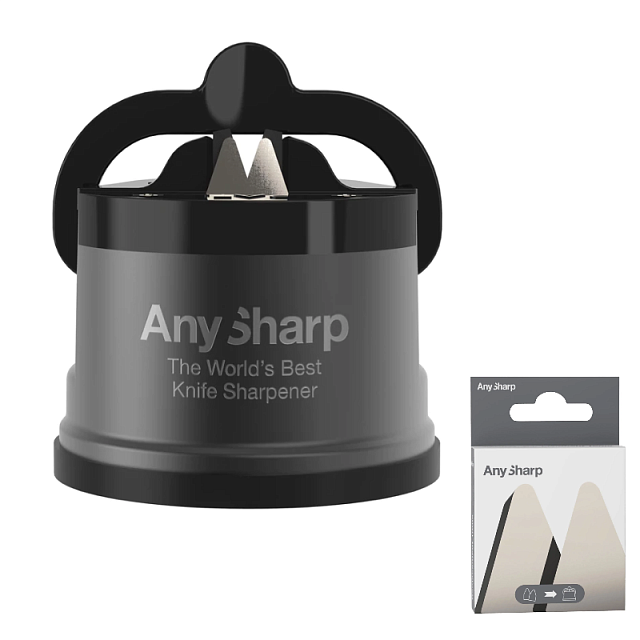 Точилка для ножей AnySharp Pro Цвет: серый в комплекте со сменными лезвиями