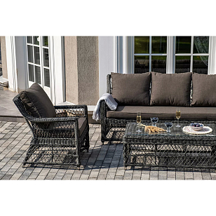 Лаунж зона 4SIS Гранд Латте, цвет графит для дачи Лаунж зона 4SIS Гранд Латте, цвет графит, садовая мебель