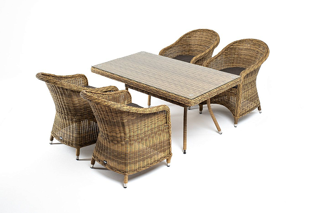 Обеденная группа 4SIS Латте-140 R, цвет соломенный 