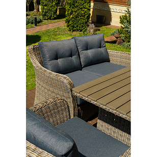 Лаунж зона Lite Venezia (2-местный диван, стол, 2 кресла) Цвет: коричневый, садовая мебель