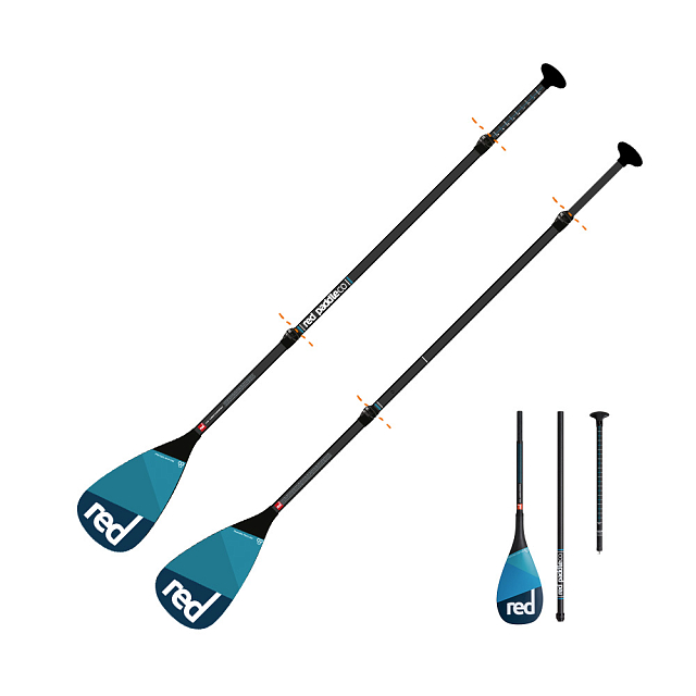 Весло SUP разборное RED PADDLE 2018 CARBON-CARBON (3 piece) LeverLock для серфинга