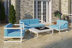 Лаунж зона Gardenini Villino Blue, садовая мебель