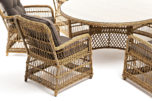 Обеденная группа 4SIS Эспрессо-150 C, цвет соломенный, садовая мебель