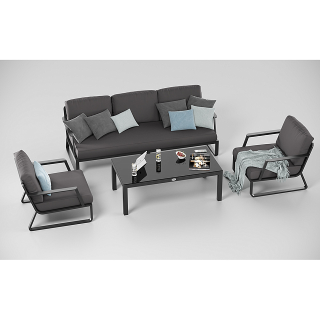 Лаунж зона Gardenini Voglie Long Карбон / Черный 