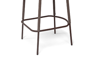 Стул барный 4SIS Марсель, каркас темно-серый муар, роуп коричневый, ткань темно-серая, садовая мебель