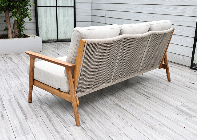 Лаунж зона 4SIS Копенгаген 5-местная, цвет светло-серый, каркас под дерево 