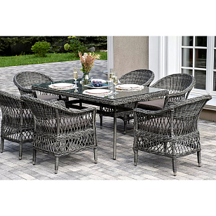 Обеденная группа 4SIS Амароне на 6 персоны, цвет графит, садовая мебель