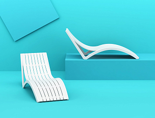 Шезлонг-лежак Siesta Contract Slim Цвет: белый для дачи Шезлонг-лежак Siesta Contract Slim Цвет: белый, садовая мебель