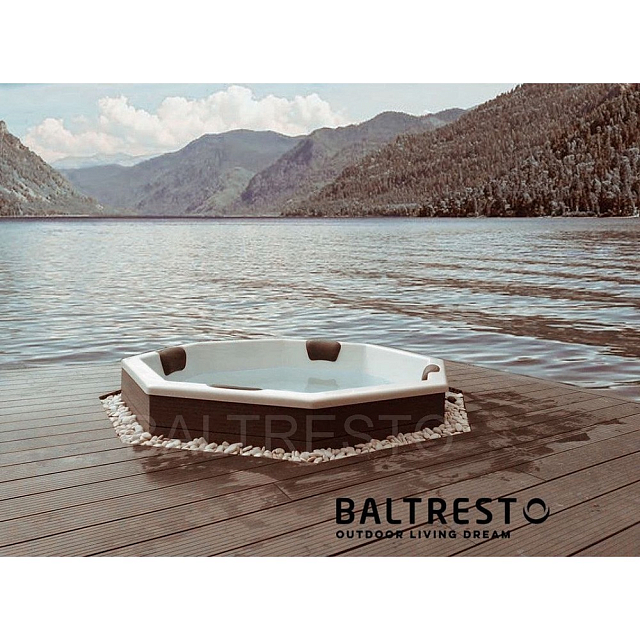 Купель с печкой террасная Baltresto Octa Terras 2 х 2 м белая 
