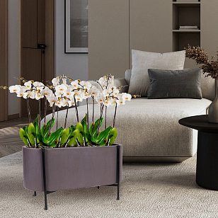 Кашпо Idealist Lite Таун Куб напольное с подставкой 44 Цвет: кофе, уличное оборудование