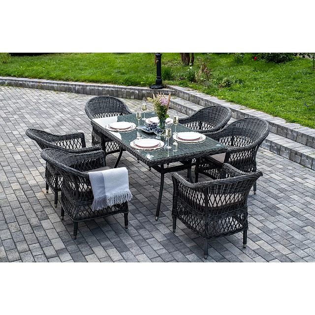 Обеденная группа 4SIS Амароне на 6 персоны, цвет графит 