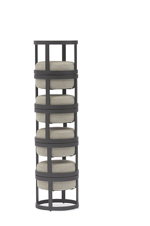 Набор из четырех табуретов и столика Brafritid Tumba антрацит, садовая мебель