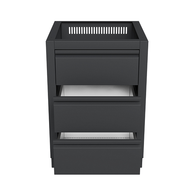 Тумба с двумя выдвижными ящиками и фальш-панелью 860 Черный