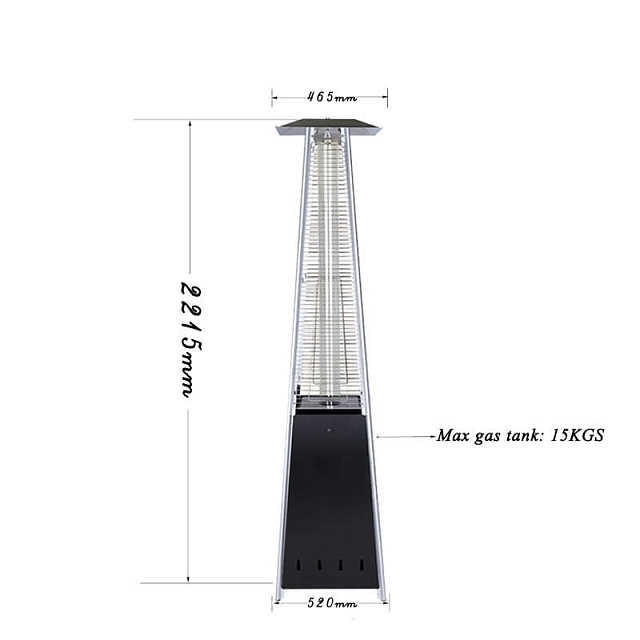 Уличный газовый обогреватель WWT 13I Black 