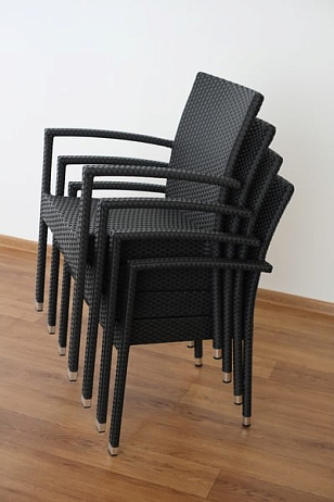 Плетеный стул Joygarden Milano черный для дачи Плетеный стул Joygarden Milano черный, садовая мебель