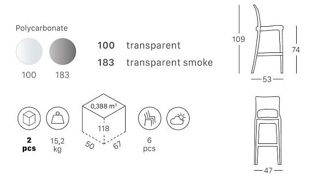 Стул барный Scab Design Isy Antishock Цвет: серый 