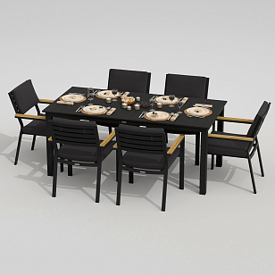 Обеденная группа Ideal Patio Dolla Bonta 180 Цвет: карбон, антрацит, садовая мебель